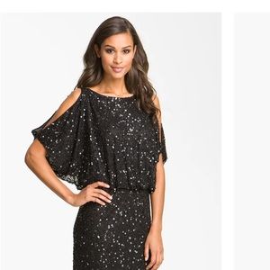 Aidan Mattox Black Sequin Dress